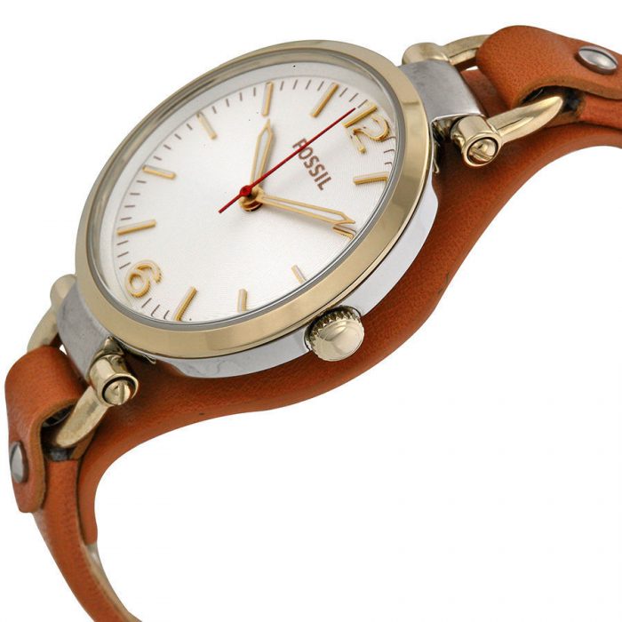 Amazing Fossil Georgia Brown Leather Quartz Watch