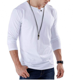 Men’s Casual Slim Fit Pure Color Long Sleeve Henley Fashion T-Shirt
