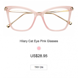Hilary Cat Eye Pink Glasses From Zeelool!