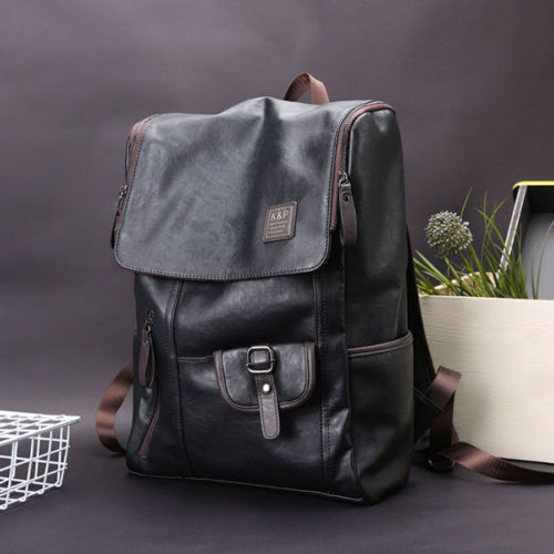 Men’s Leather Laptop Backpack Shoulder Bag