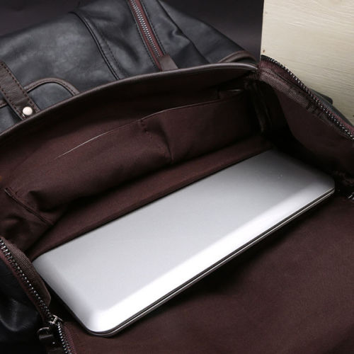 Men’s Leather Laptop Backpack Shoulder Bag