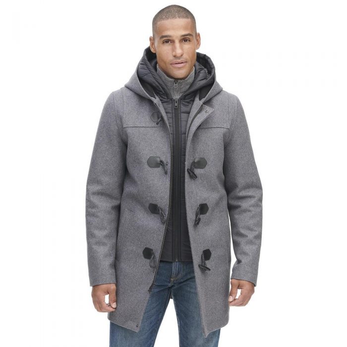 Web Buster Designer Brand Toggle Wool Coat W/ Removable Double Hood