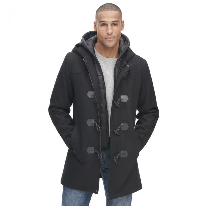 Web Buster Designer Brand Toggle Wool Coat W/ Removable Double Hood