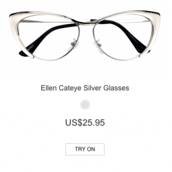 Ellen Cat eye Silver Glasses