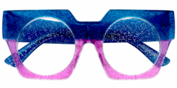 Lambert Geometric Blue Glasses