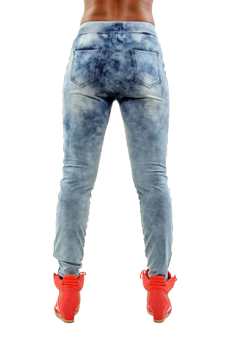 Naomi Light Mineral Washed Indigo French Terry Jogger Pants