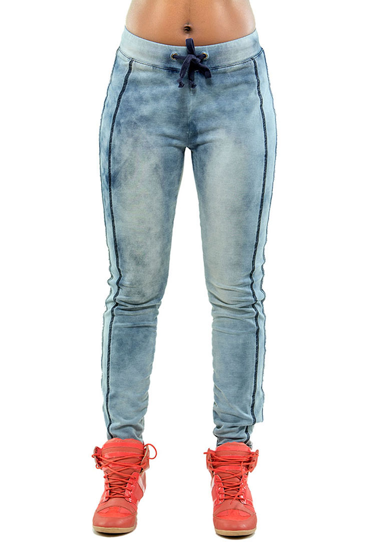 Naomi Light Mineral Washed Indigo French Terry Jogger Pants
