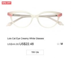Lois Cat Eye Creamy White Glasses