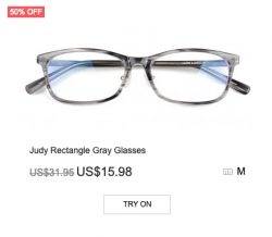 Judy Rectangle Gray Glasses