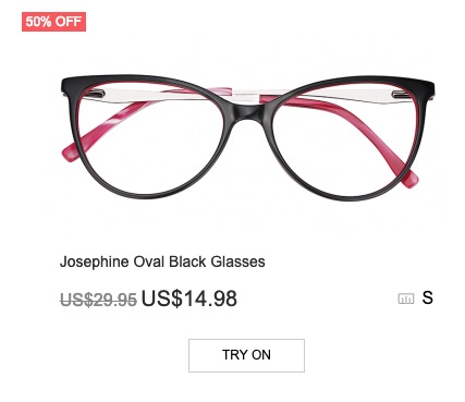 Josephine Oval Black Glasses