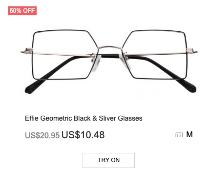 Effie Geometric Black & Silver Glasses